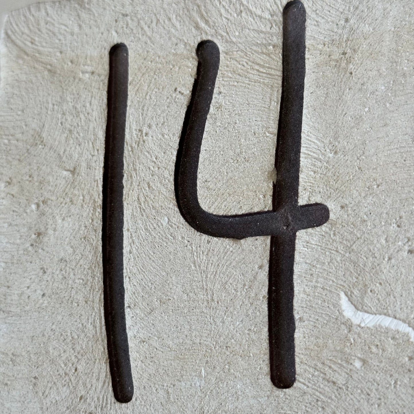 Handmade house number in Lecce stone