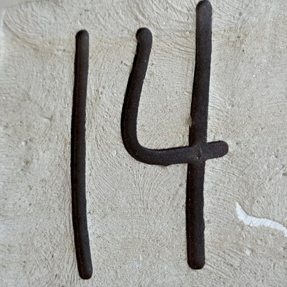 Handmade house number in Lecce stone
